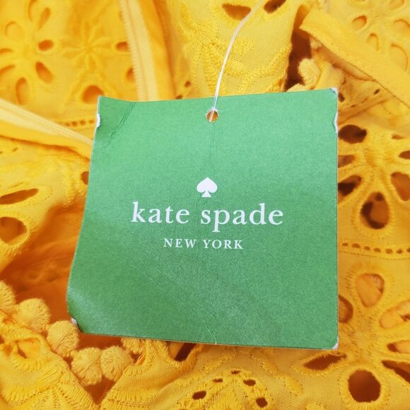 Kate Spade  Yellow Eyelet Patio Dress Sz XXS NWT - Picture 13 of 14